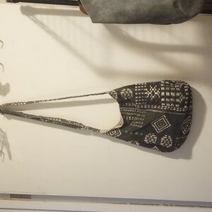 black and white hobo bag